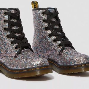 Dr Martens 1460 Farrah Chunky Glitter Boots Multicolored Blue Sz 6